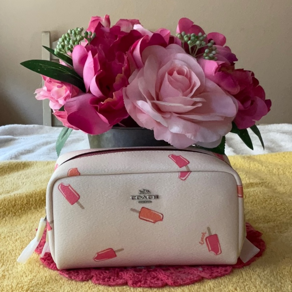 🌸COACH SMALL BOXY COSMETIC CASE W/ POPSICLE PRINT